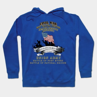 Civil War - 2nd United States Colored Infantry Regiment with USCT Bureau Banner - USA - Battle Hoodie